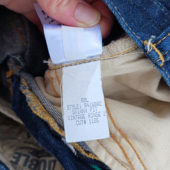 Double RRL Ralph Lauren Jeans Womens 27X33 Skinny Fit Selvage Darkwash Low Rise - Picture 5 of 7